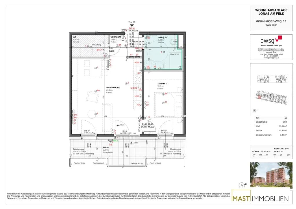2-Zimmer-Wohnung kaufen in Wien – 53,31 m², € 279.000 – Bild 9 von 9