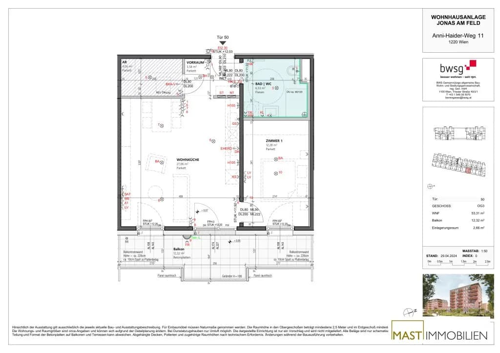 2-Zimmer-Wohnung kaufen in Wien – 52,12 m², € 279.000 – Bild 8 von 8
