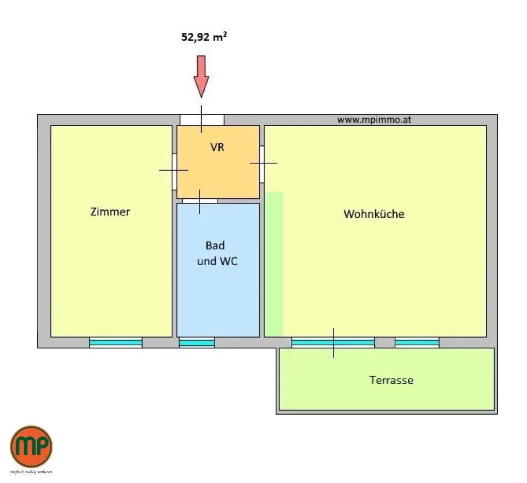 2-Zimmer-Wohnung mieten in Wien – 43,28 m², € 960 – Bild 7 von 12