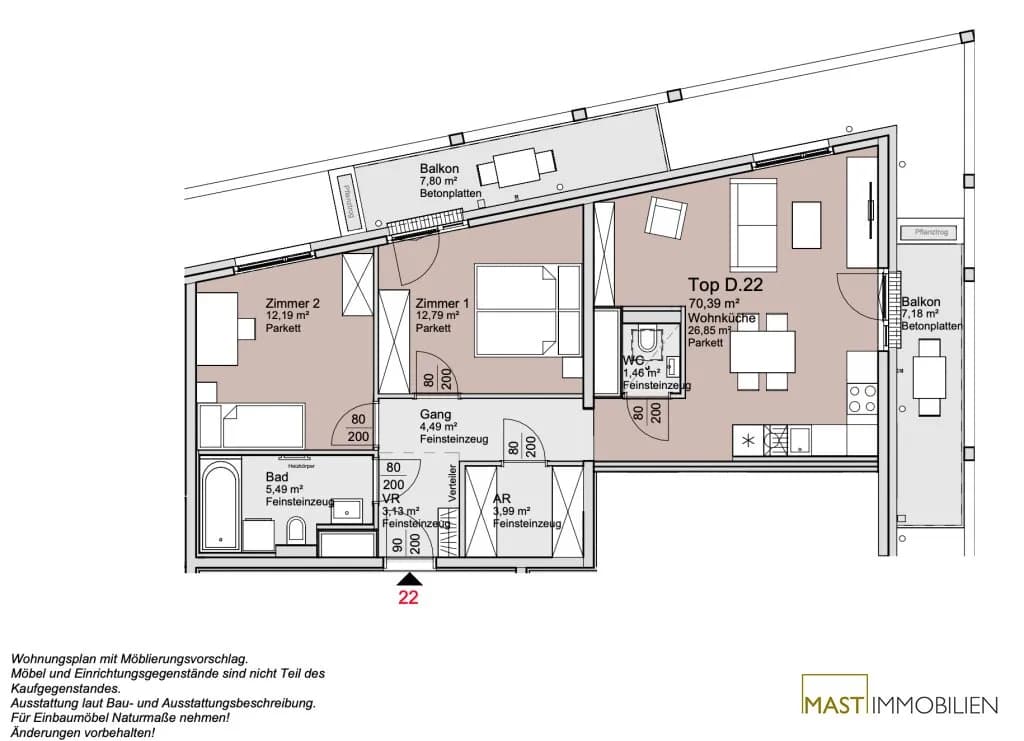 3-Zimmer-Wohnung kaufen in Wien – 70,39 m², € 467.000 – Bild 15 von 15