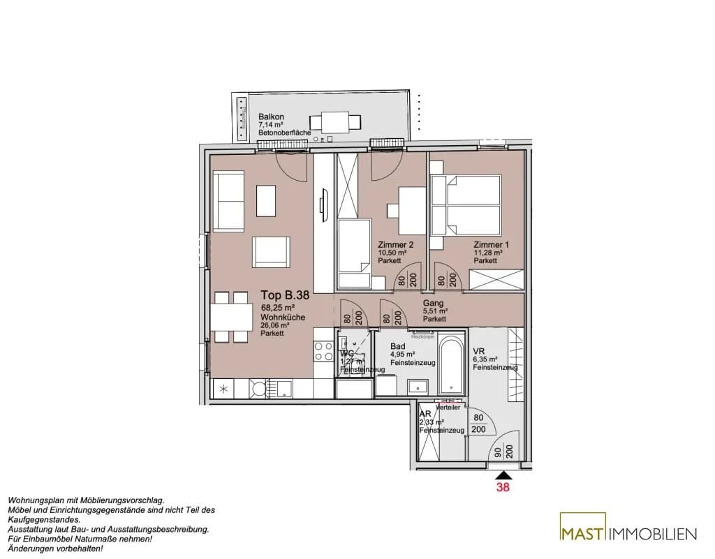 3-Zimmer-Wohnung kaufen in Wien – 67,88 m², € 485.000 – Bild 12 von 12