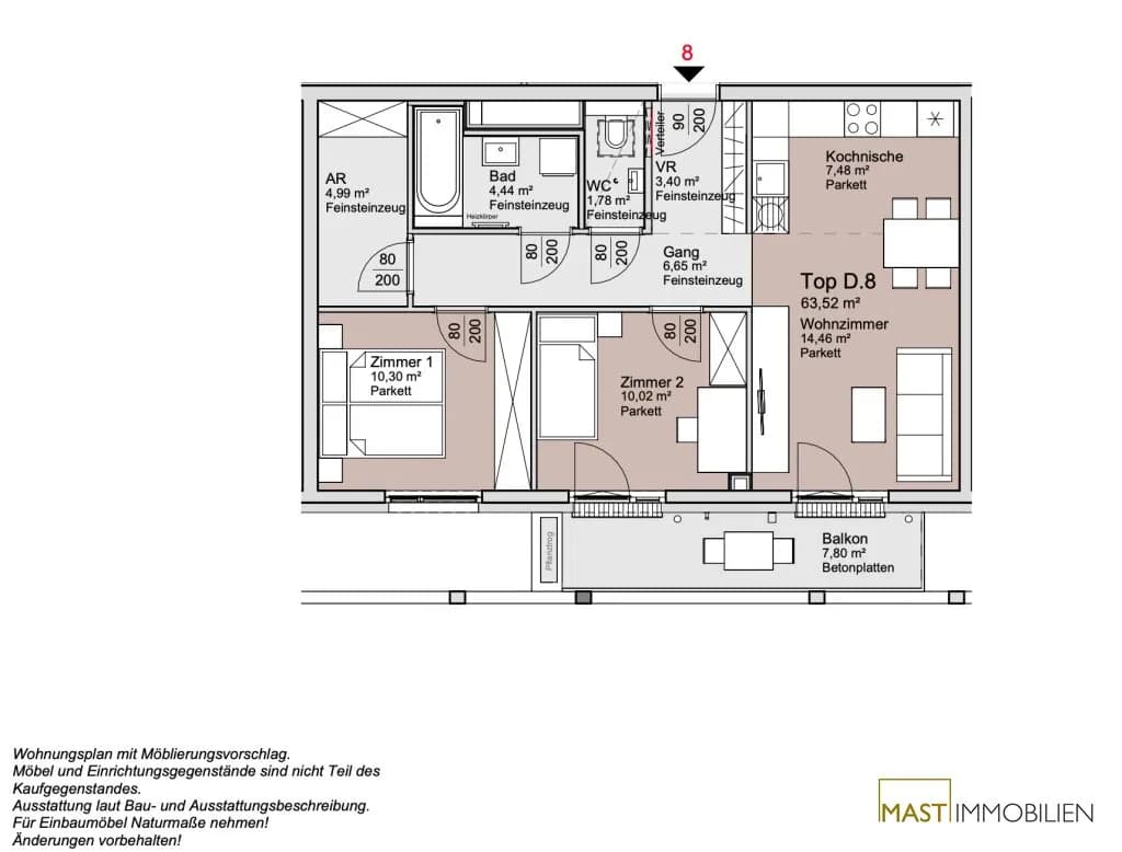 3-Zimmer-Wohnung kaufen in Wien – 63,52 m², € 409.000 – Bild 12 von 12