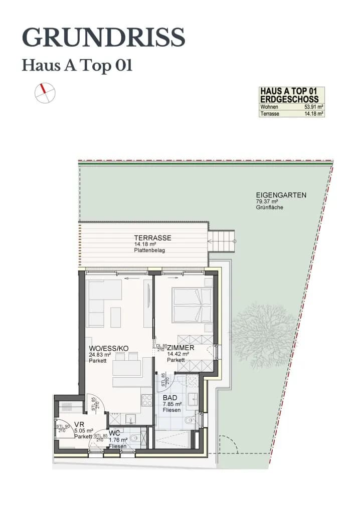 2-Zimmer-Wohnung kaufen in Klagenfurt Land – 53,91 m², € 449.000 – Bild 5 von 6
