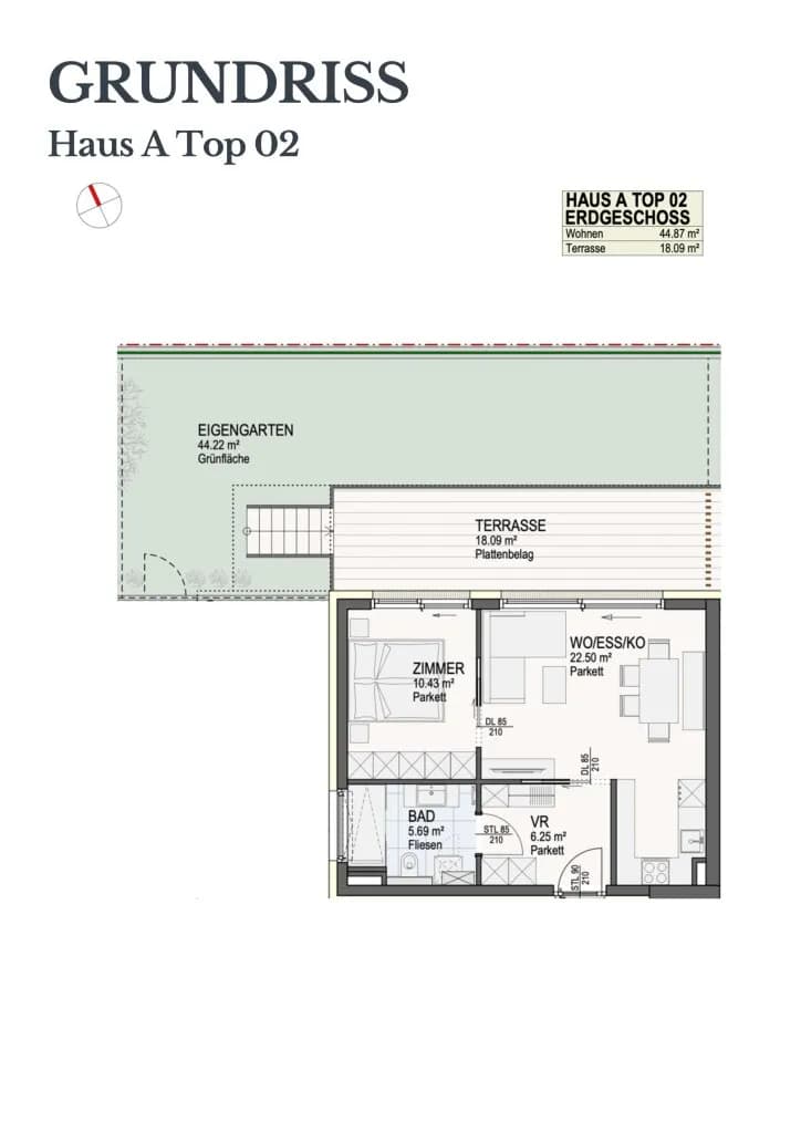 2-Zimmer-Wohnung kaufen in Klagenfurt Land – 44,87 m², € 385.000 – Bild 5 von 6