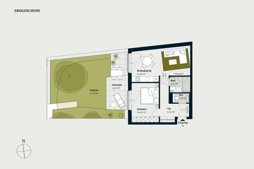2-Zimmer-Wohnung kaufen in Wien – 52,08 m², € 442.700 – Bild 2 von 12