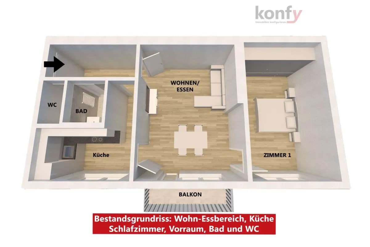 3-Zimmer-Wohnung kaufen in Graz – 58 m², € 174.900 – Bild 7 von 9
