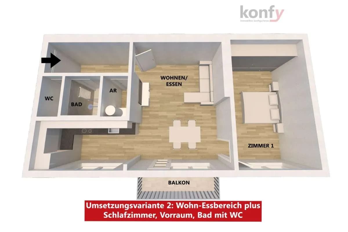 3-Zimmer-Wohnung kaufen in Graz – 58 m², € 174.900 – Bild 9 von 9