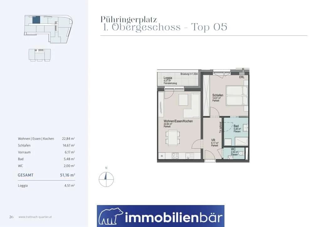 2-Zimmer-Wohnung kaufen in Grieskirchen – 51,16 m², € 255.000 – Bild 10 von 10