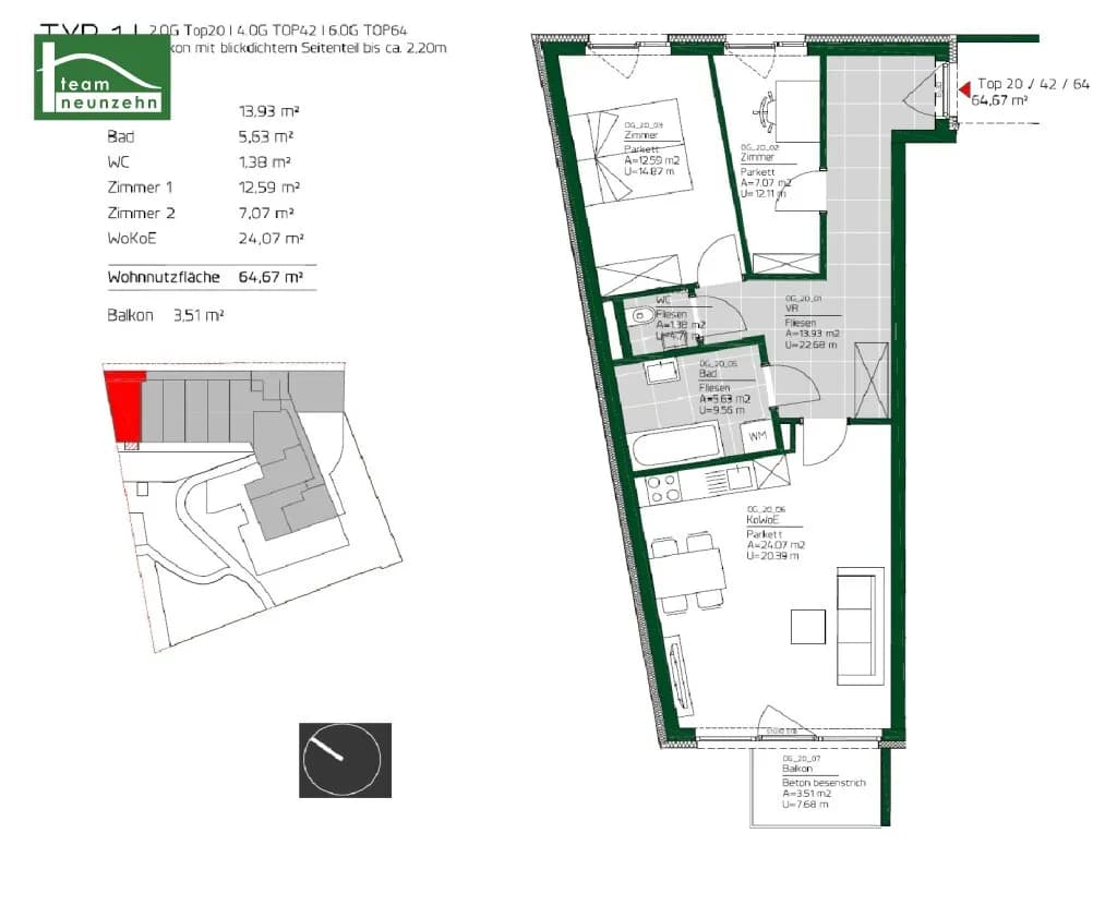 2-Zimmer-Wohnung mieten in Graz – 64,5 m², € 799 – Bild 21 von 21