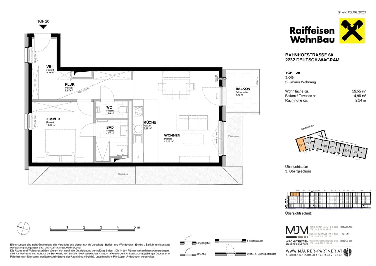 2-Zimmer-Wohnung kaufen in Gänserndorf – 59,55 m², € 336.300 – Bild 3 von 3