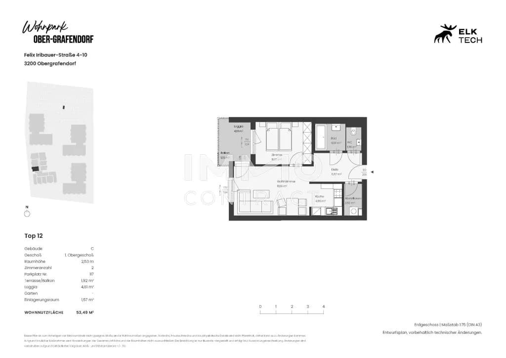 2-Zimmer-Wohnung kaufen in Sankt Pölten Land – 54 m², € 204.411 – Bild 2 von 7