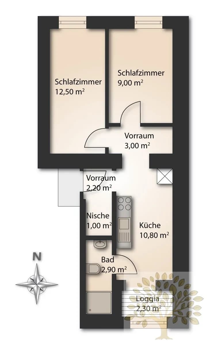 2-Zimmer-Wohnung mieten in Klagenfurt – 42 m², € 695 – Bild 7 von 7