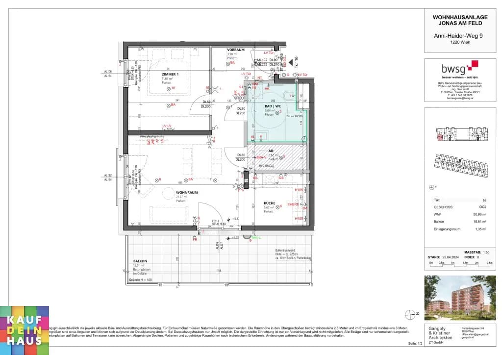 2-Zimmer-Wohnung kaufen in Wien – 50,96 m², € 299.000 – Bild 14 von 15
