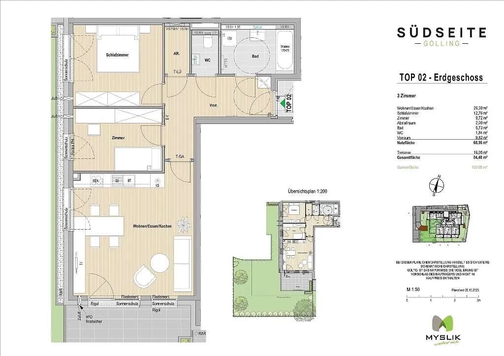 3-Zimmer-Wohnung kaufen in Hallein – 68,35 m², € 493.800 – Bild 2 von 7