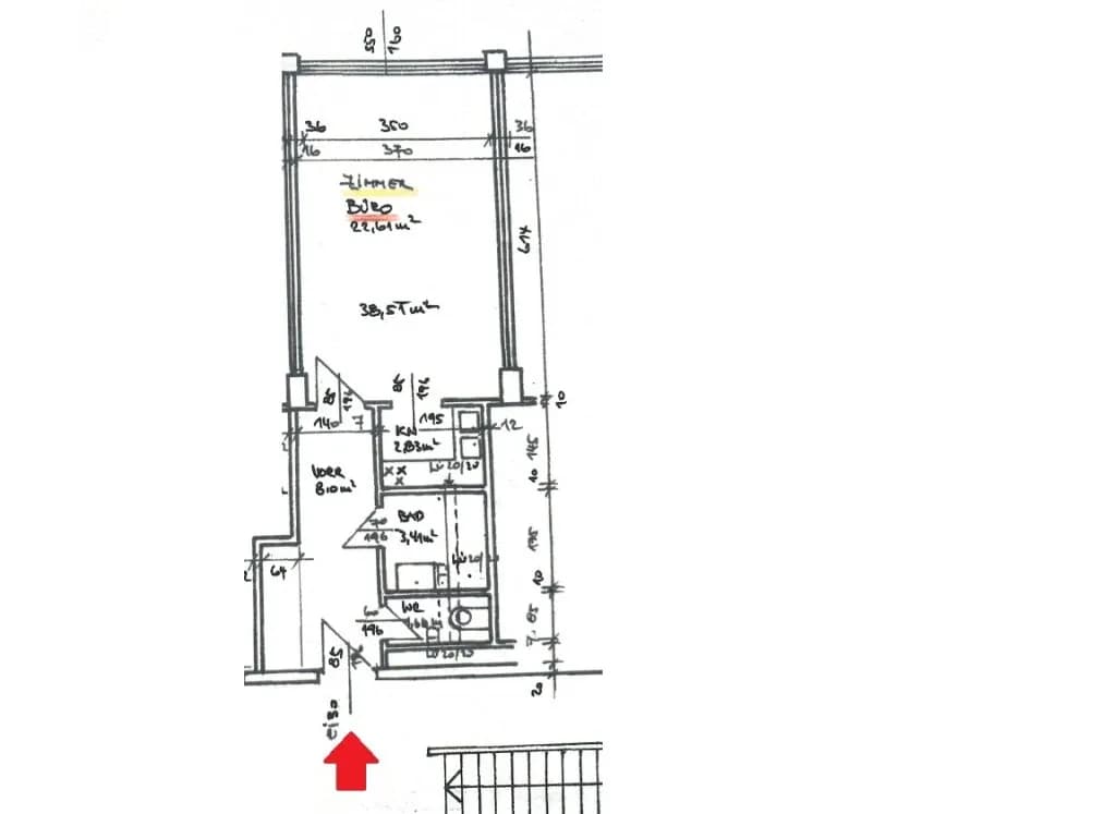 1-Zimmer-Gewerbeimmobilie mieten in Wien – 38,51 m², € 1.043 – Bild 13 von 13