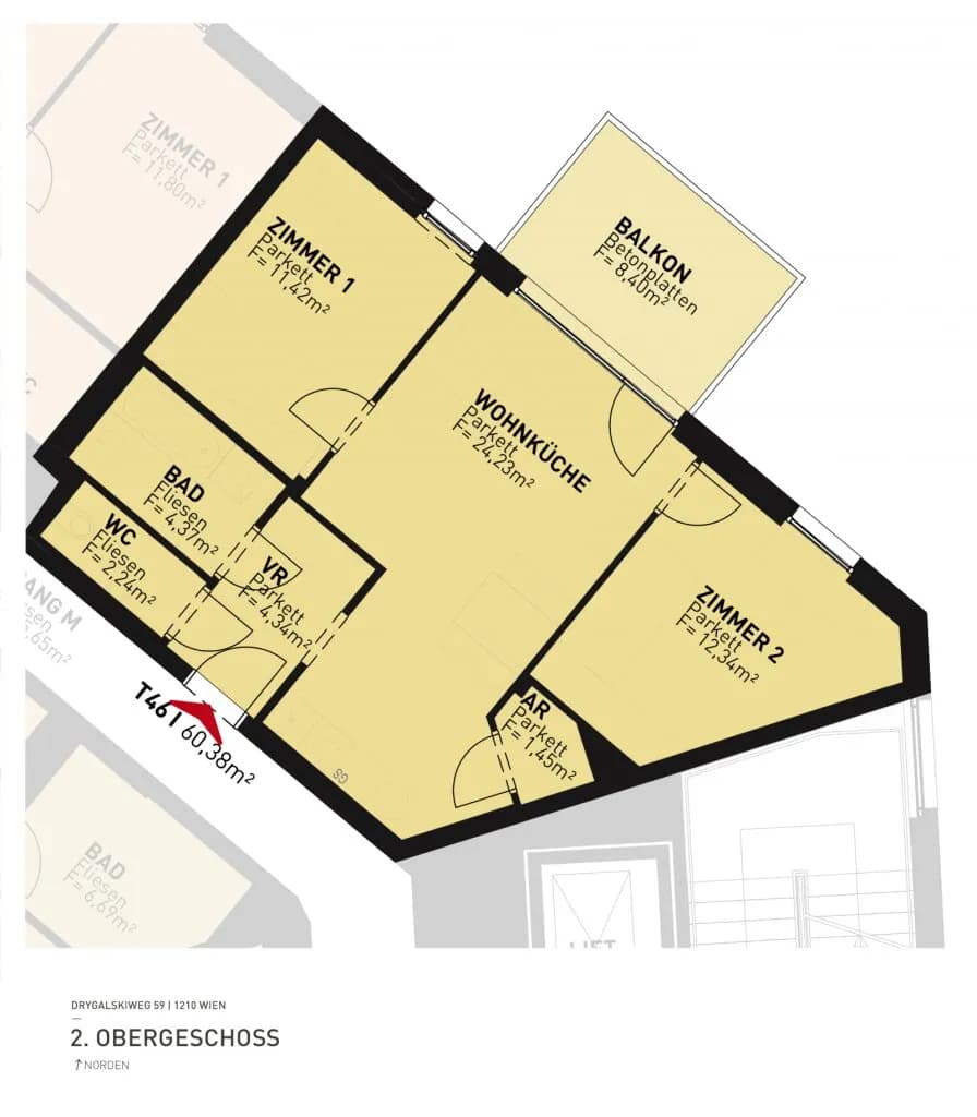 3-Zimmer-Wohnung kaufen in Wien – 60,38 m², € 469.500 – Bild 9 von 9