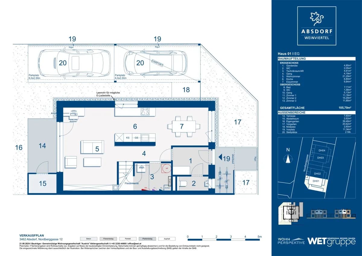 4-Zimmer-Haus mieten in Tulln – 105,7 m², € 1.409 – Bild 2 von 23