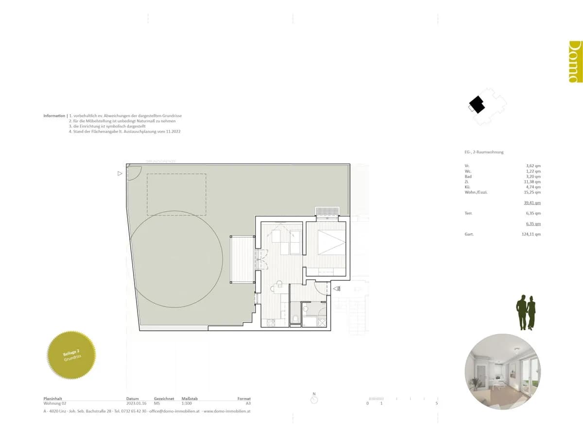 2-Zimmer-Wohnung kaufen in Linz – 40 m², € 259.500 – Bild 5 von 7