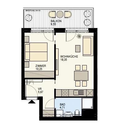 2-Zimmer-Wohnung kaufen in Wien – 38,98 m², € 415.700 – Bild 8 von 10