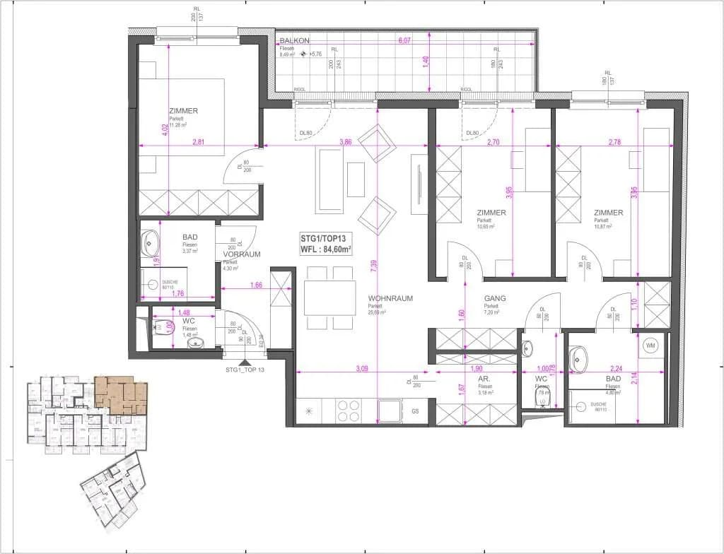 4-Zimmer-Wohnung kaufen in Wien – 84,68 m², € 516.990 – Bild 13 von 13