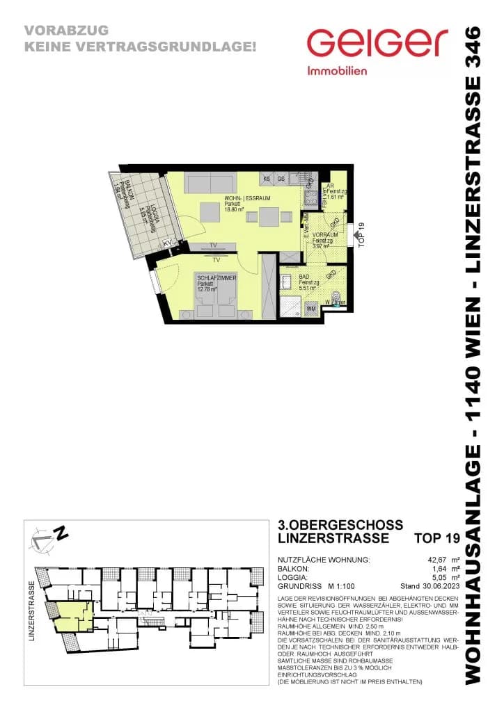 2-Zimmer-Wohnung kaufen in Wien – 42,67 m², € 317.900 – Bild 3 von 17