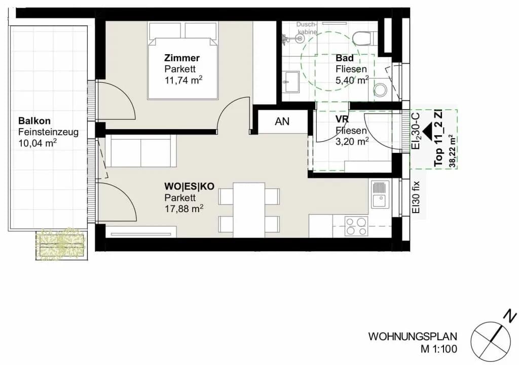 2-Zimmer-Wohnung kaufen in Graz – 38,22 m², € 205.000 – Bild 14 von 16