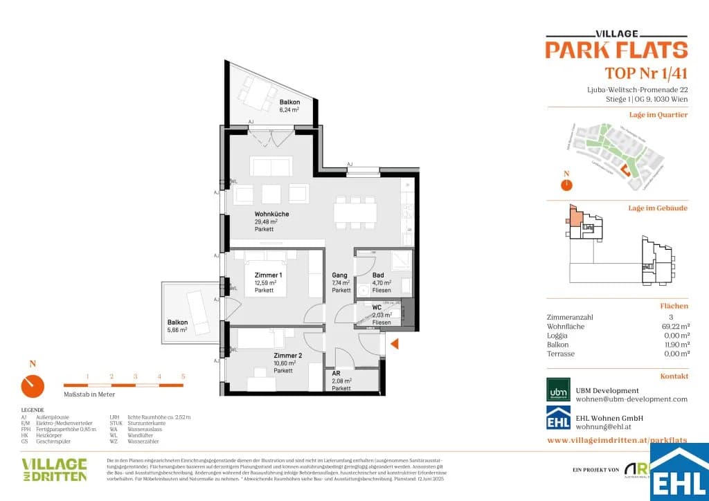 3-Zimmer-Wohnung kaufen in Wien – 69,23 m², € 666.000 – Bild 11 von 11