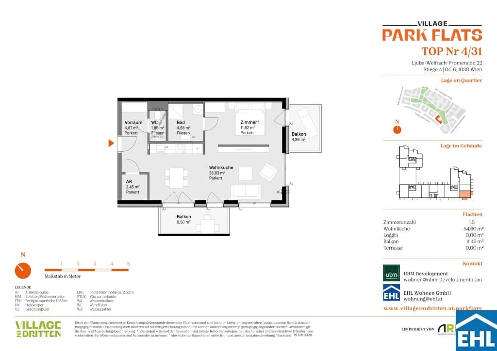 2-Zimmer-Wohnung kaufen in Wien – 54,6 m², € 459.000 – Bild 13 von 13