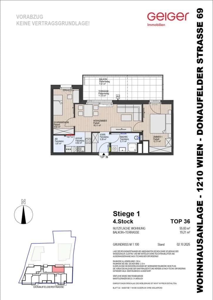 2-Zimmer-Wohnung kaufen in Wien – 55,83 m², € 425.000 – Bild 2 von 11
