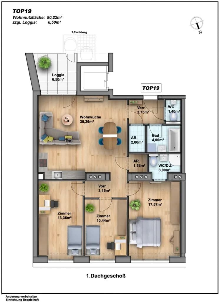 4-Zimmer-Wohnung kaufen in Wien – 90,22 m², € 598.000 – Bild 6 von 6