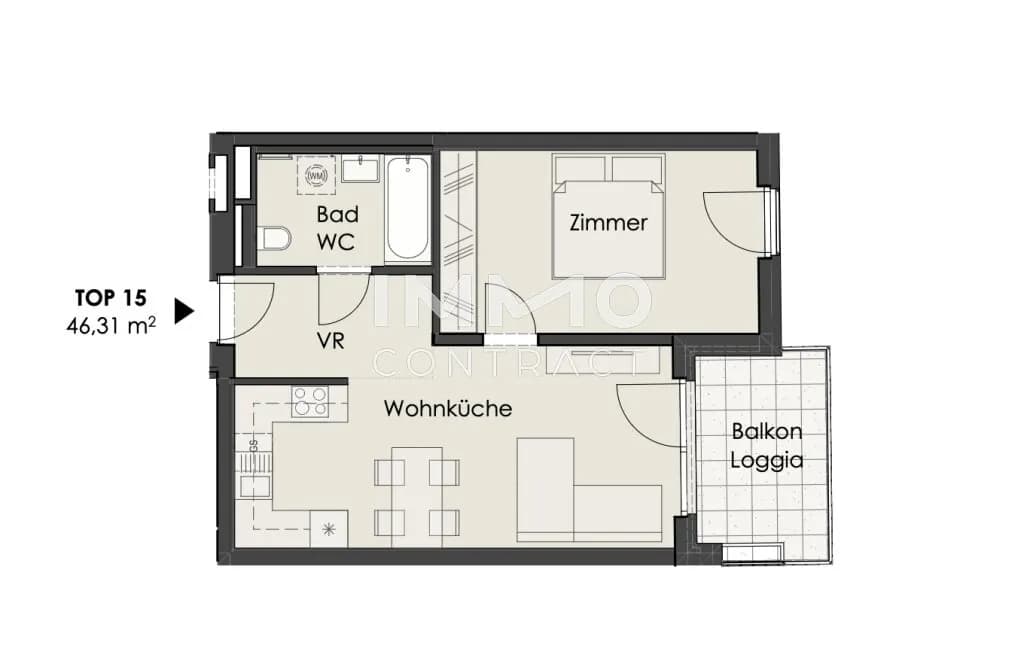 2-Zimmer-Wohnung kaufen in Wien – 46,31 m², € 347.000 – Bild 10 von 11
