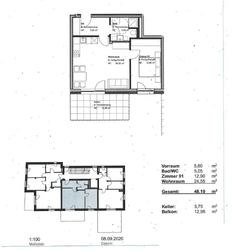 2-Zimmer-Wohnung mieten in Graz – 48,1 m², € 764 – Bild 8 von 8