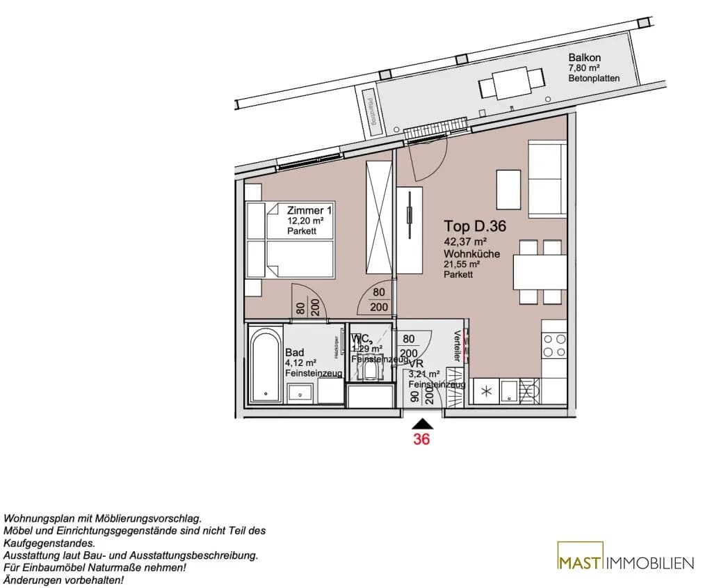2-Zimmer-Wohnung kaufen in Wien – 42,37 m², € 305.000 – Bild 10 von 10