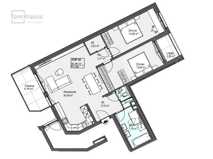 3-Zimmer-Wohnung kaufen in Wien – 87,19 m², € 515.000 – Bild 3 von 11