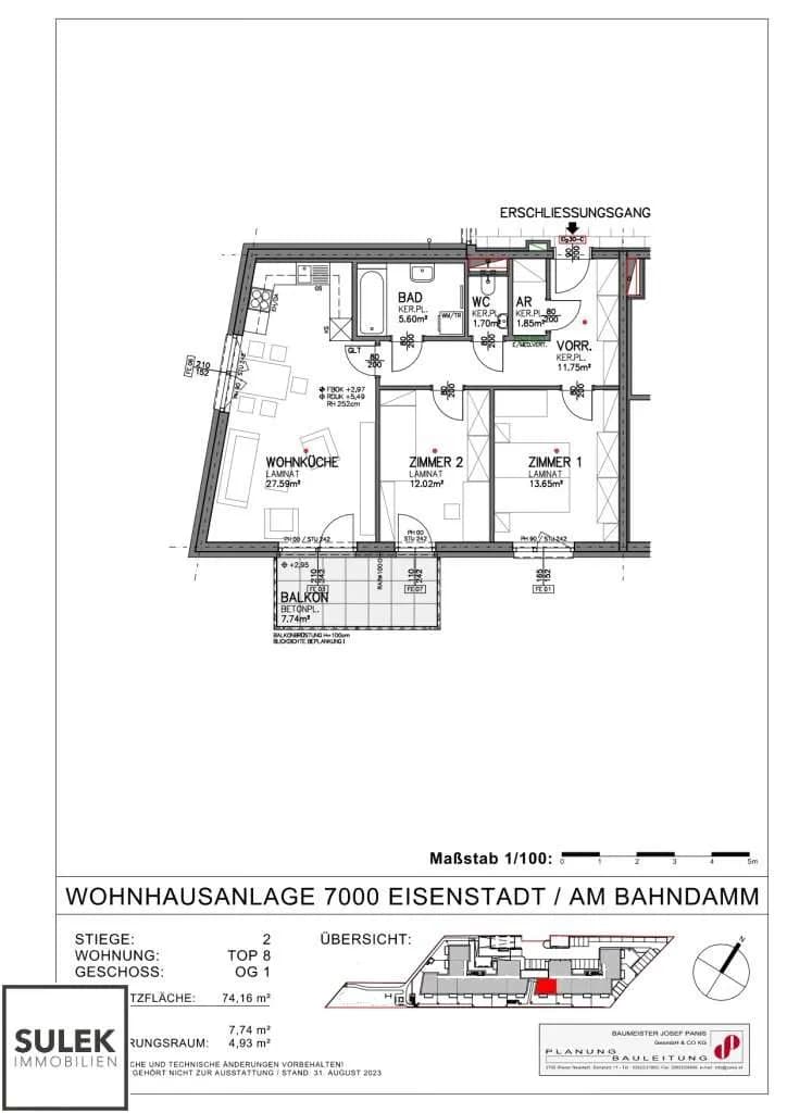 3-Zimmer-Wohnung mieten in Eisenstadt – 74,16 m², € 1.155 – Bild 17 von 17