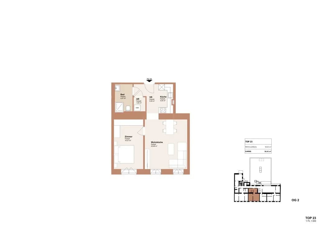 2-Zimmer-Wohnung kaufen in Wien – 50,43 m², € 319.000 – Bild 14 von 14