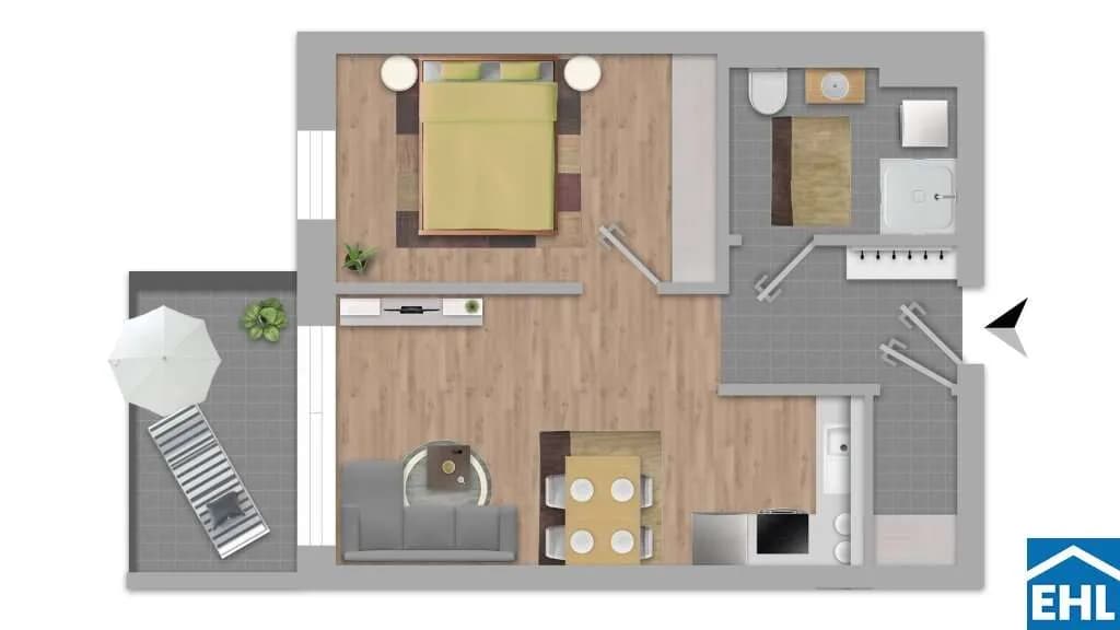 2-Zimmer-Wohnung kaufen in Korneuburg – 38 m², € 222.000 – Bild 3 von 3