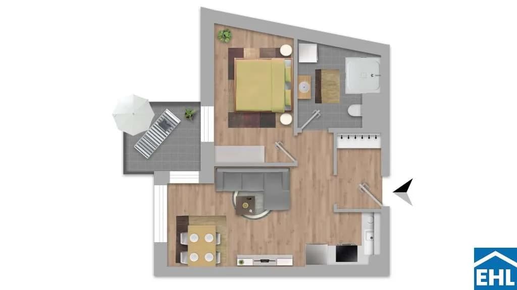 2-Zimmer-Wohnung kaufen in Wien – 42 m², € 276.500 – Bild 3 von 3