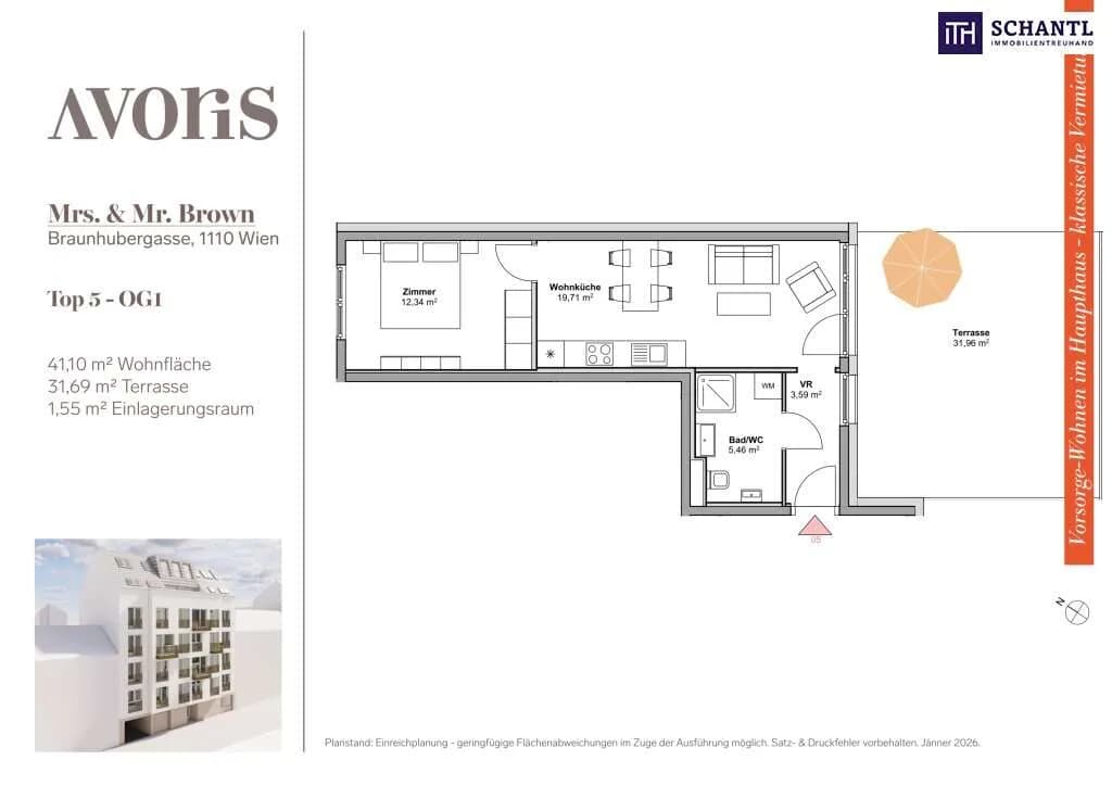 2-Zimmer-Wohnung kaufen in Wien – 41,1 m², € 265.000 – Bild 14 von 15