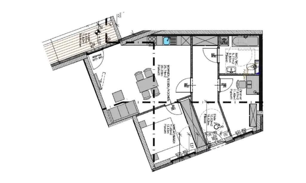 3-Zimmer-Wohnung mieten in Graz – 60,29 m², € 955 – Bild 3 von 22