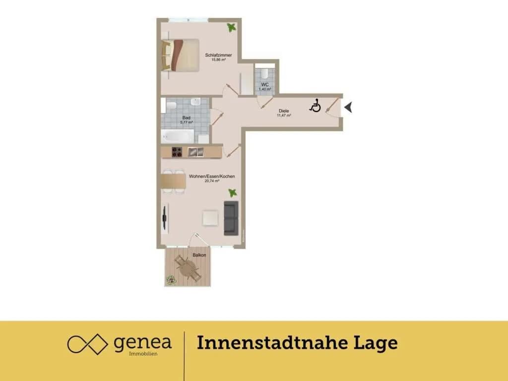 2-Zimmer-Wohnung mieten in Graz – 54,49 m², € 764 – Bild 2 von 26