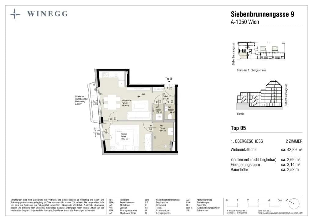 2-Zimmer-Wohnung kaufen in Wien – 43,3 m², € 329.000 – Bild 7 von 7
