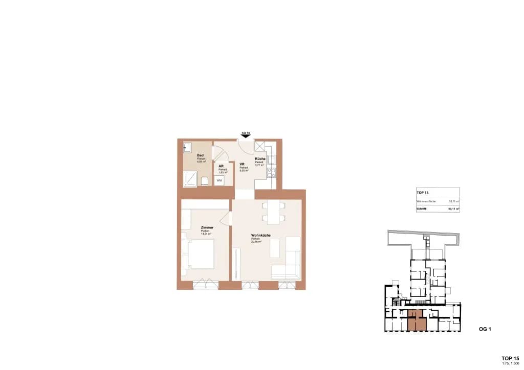 2-Zimmer-Wohnung kaufen in Wien – 50,11 m², € 299.000 – Bild 19 von 19