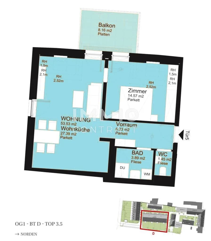 2-Zimmer-Wohnung kaufen in Wien – 53,53 m², € 372.000 – Bild 10 von 10