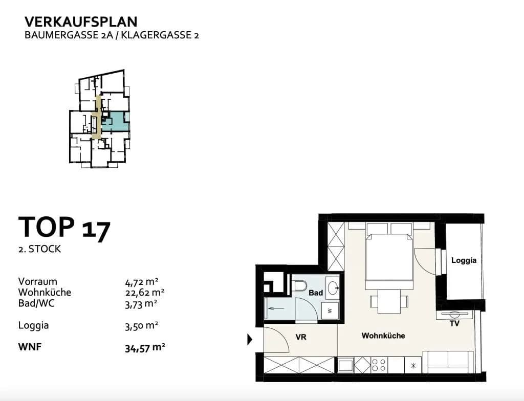 1-Zimmer-Wohnung kaufen in Wien – 31,07 m², € 244.000 – Bild 5 von 5