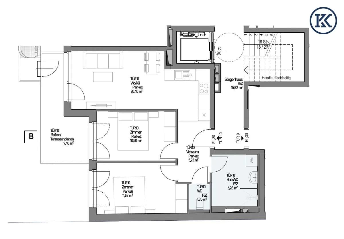 3-Zimmer-Wohnung kaufen in Wien – 55,43 m², € 339.000 – Bild 15 von 17