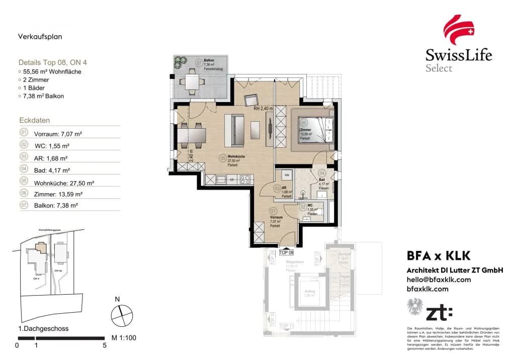 2-Zimmer-Wohnung kaufen in Wien – 55,56 m², € 575.000 – Bild 4 von 4