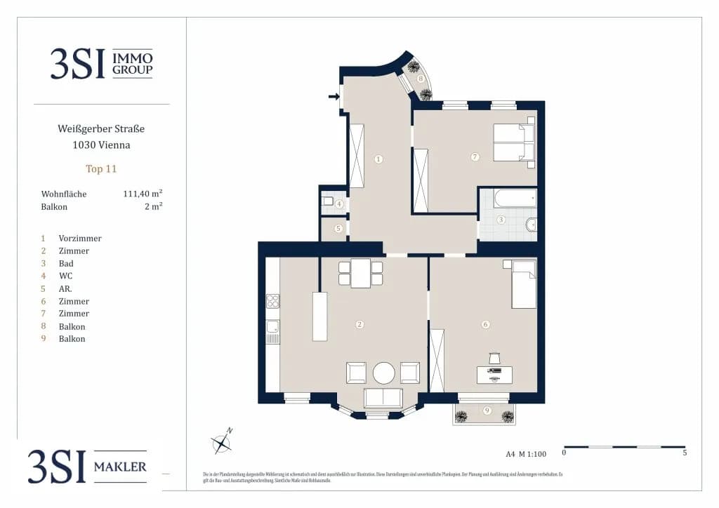 3-Zimmer-Wohnung kaufen in Wien – 112 m², € 929.000 – Bild 8 von 8