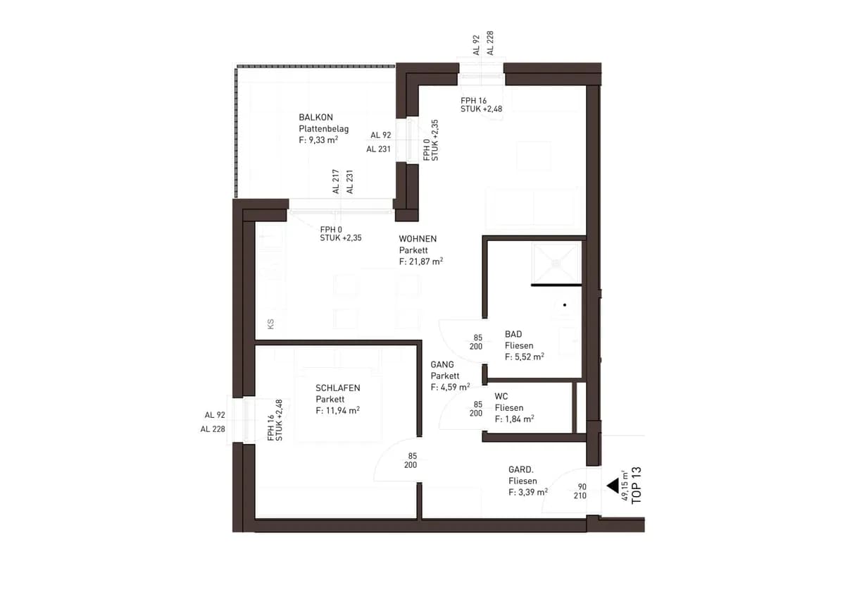 2-Zimmer-Wohnung kaufen in Gmunden – 49,15 m², € 328.472 – Bild 6 von 13