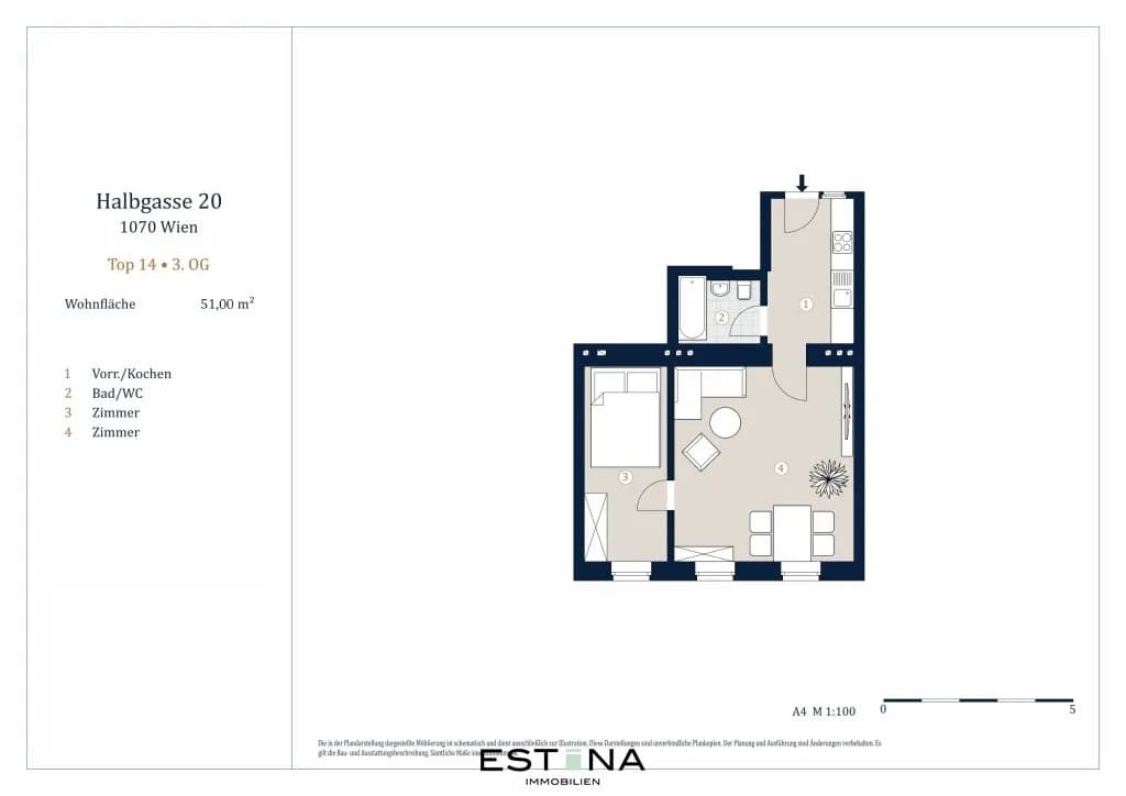 2-Zimmer-Wohnung kaufen in Wien – 51 m², € 359.000 – Bild 9 von 9